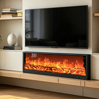 Cheminée électrique murale intelligente avec effet de flamme réaliste, chauffage sûr pour patio, jardin, café, hôtel
