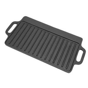 Poêle à griller réversible en fonte durable, pré-culottée, avec revêtement émaillé coloré, pour camping, barbecue, gaz et induction - Product Image 2