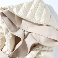 Blouson d'hiver Boying pour femme, nouvelle collection, grande taille, long, color-block, à capuche, épais, en duvet de canard blanc, coupe-vent, écologique et respirant
