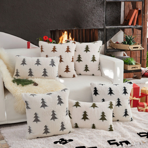 Cozy Home Sofa Christmas Tree Geometric Embroidery Woven <b>Cushion</b> <b>Cover</b> for Hotel and Home Christmas Decoration - Product Image 3
