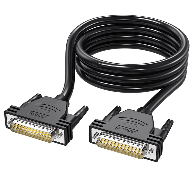 Custom DB25 Male Female 6 FT Double-Shielded Copper RS232 Serial Cable PTFE Insulation IP67 Waterproof for Automobile Computer