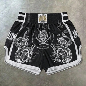Pantalones Cortos Deportivos de Cintura Alta <span class=keywords><strong>para</strong></span> Hombre, Estilo Boxeador Tailandés, Ropa Urbana Premium de Rainbow Spray, <span class=keywords><strong>para</strong></span> Baloncesto y Uso Casual - Product Image 3