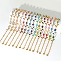 Bracelet Tulipe Personnalisé avec Revêtement PVD, Acier Inoxydable, Breloque Fleur Dorée, Bijou en Pierre Facettée, Réglable, Cadeau pour Femme