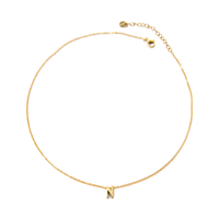 Collier pendentif plaqué or en acier inoxydable 316L avec initiale N, chaîne serpent minimaliste, unisexe, pour un usage quotidien, tendance