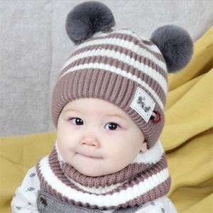 2Pcs Infantil Inverno Listrado Bebê Chapéu Cachecol <span class=keywords><strong>Set</strong></span> Meninas Meninos Inverno Chapéu Pescoço Terno Bebê Quente Malha Beanie Hat Scarf <span class=keywords><strong>Set</strong></span> Novo - Product Image 5