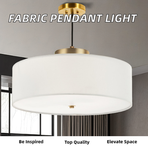 Lámpara Colgante Moderna de Tela Blanca con Acabado Mate en Latón, Diseño Empotrado, para Hotel, Sala de Estar, Dormitorio, Iluminación, Bombilla de Corriente Alterna No Incluida - Product Image 3