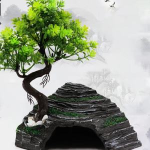 <b>Aquarium</b> Resin Rockery Ornaments Durable Eco-Friendly Turtle Sun Platform Fish Tank Landscape Decoration for Living Room - Product Image 5