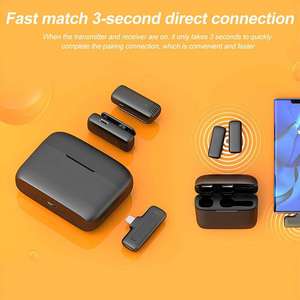 Micrófono Inalámbrico J11 Lavalier Tipo C con Cancelación de Ruido y Estuche de Carga para <span class=keywords><strong>iPhone</strong></span>, iPad 14, 13, 12, <span class=keywords><strong>11</strong></span> Pro Max, para TikTok y Vlogs - Product Image 3