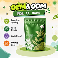 Sachets Mylar personnalisés imprimés avec fermeture éclair refermable, qualité alimentaire, anti-odeur, pour Matcha, emballage écologique, faible MOQ