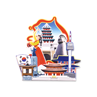 Aimants de réfrigérateur en résine personnalisés de Corée, design original, souvenir touristique, décoration de réfrigérateur, vente en gros