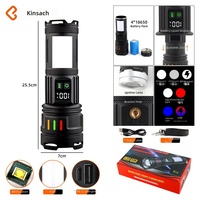 Lanterne de camping LED rechargeable multifonctionnelle avec lumière rouge et bleue, étanche, pliable pour une utilisation en extérieur, lampes de poche