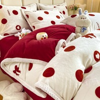 Ensemble de couette en laine de qualité quatre pièces avec garnissage en duvet de lait, résistant à l'eau pour l'hiver