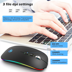 2024 nuevo HXSJ M103 ultrafino 2,4G RGB ratón luminoso para juegos recargable portátil Delgado silencioso inalámbrico para PC de escritorio - Product Image 3