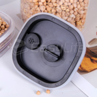 Bocal de conservation sous vide en verre borosilicate avec couvercle à poussoir, hermétique et anti-humidité, pour café, riz et autres aliments