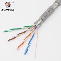 LSZH Siemon FTP Cat6/cat6e 23awg, par trenzado blindado, código de color cobre desnudo LAN Ethernet UTP Cat6 cable negro flexible RJ45