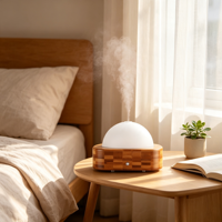 Diffuseur ultrasonique de bureau compact pour la maison, machine à parfum aux huiles essentielles effet bois, humidificateur d'aromathérapie