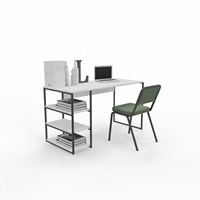 Petit bureau en panneaux de bois pour bureau à domicile et logement étudiant - Durable, facile à assembler, autoportant, gain de place
