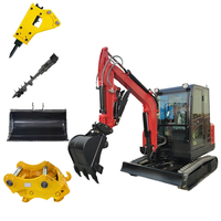 Mini-excavatrice de 3 tonnes avec moteur ISO CE et Euro 5 EPA, ripper, pince, lame niveleuse, fourche à palettes, attache-coupleur pour excavatrice