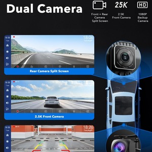 9"Inch Touch Wireless Car Play Android Auto Portable Navigation Screen Dashboard Front Rear Dual Recorder DVR USB <strong>Backup</strong> Camera - Product Image 5