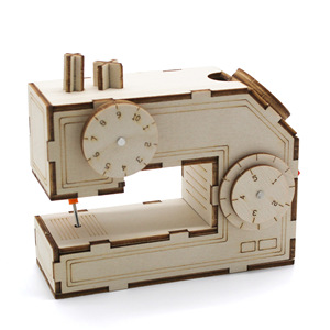 Kit de bricolaje de máquina de coser de madera para niños, juguete educativo de ciencia y aprendizaje STEAM, de 7 a 9 años, juguete educativo de montaje manual - Product Image 1
