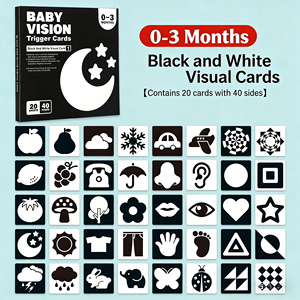 การ์ดกระตุ้นการมองเห็นสีดำขาวสำหรับเด็กแรกเกิด Yuglow ของเล่นฝึก<span class=keywords><strong>พัฒนาการ</strong></span>ด้านการมองเห็นสำหรับเด็กเล็ก - Product Image 2