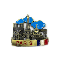 France Paris – aimant de réfrigérateur architectural en métal moulé sous pression, en alliage de zinc rétro, bronze antique, aimant de réfrigérateur magnétique