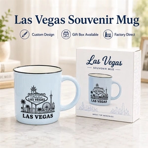 Taza de Café de Cerámica con Diseño de Árbol y Noria de Las Vegas, EE. UU., para Camping, Recuerdo, Personalizable, OEM, ODM, Venta al Por Mayor - Product Image 1