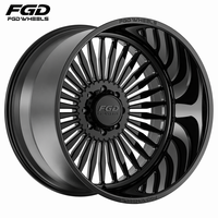 Jantes de camion FGD Polish 24x12 24x14 26x14 26x16 concaves forgées 8x6.5 8x165.1 8x170 polies avec enjoliveurs flottants pour TOYOTA TACOMA