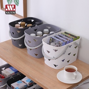 Cestas Organizadoras de Plástico con Asas para Baño, Cocina y Compras, Color Blanco y Gris, Marca Haixin - Product Image 2
