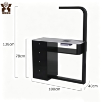 Ensemble complet de mobilier de salon de manucure moderne et luxueux, station de manucure LED, table de manucure en marbre avec armoire extracteur de poussière