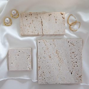 Thiết kế đơn giản tự nhiên travertine đá Vanity khay đá cẩm thạch phục vụ hội Đồng Quản Trị cho phòng tắm đồ trang sức Vanity khay - Product Image 2