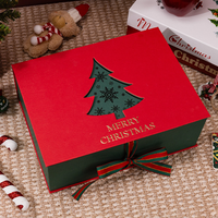 Nieuwe Kerst Flip-Top Box Sjaal Thermokrat Sokken Cadeaubox Vredesvruchten Cadeauverpakking Stempel Rood Raffia Voorraad Groothandel