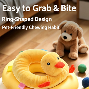 Jouet en peluche couineur pour animaux de compagnie, directement de l'usine - Jouet pour chien en corde de coton et canard en caoutchouc - Product Image 6