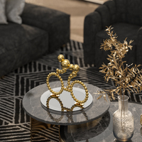 Sculpture moderne Décoration d'intérieur Boule en acier inoxydable Métal fait à la main Art Petit ornement Luxe Environnemental Bureau Bureau Mariage