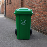 Poubelle extérieure sur roulettes en plastique de grande taille sur mesure avec couvercle 100L