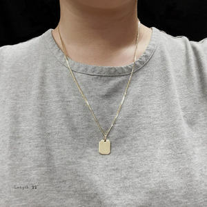 ผู้ผลิตเครื่องประดับจีน สร้อยคอจี้รูปทรงแปดเหลี่ยมสำหรับคู่รัก ทำจากเหล็กผ่าตัด ชุบทอง PVD สามารถสลักได้ - Product Image 3