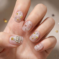 50 pièces de rivets en alliage pour nail art, breloques étoiles à fond plat, style punk, décorations d'ongles en strass argent et or, accessoires DIY en gros