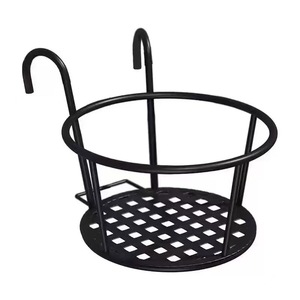 Hanging <b>Basket</b> Iron <b>Plant</b> Holder Round Wall Mounted <b>For</b> Balcony Indoor Use - Product Image 5