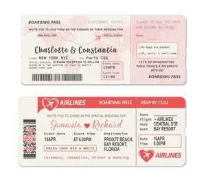 Billet d'avion personnalisé en papier bon marché, carte d'embarquement vierge en stock