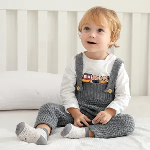 Grosir Pakaian Bayi Pakaian Warna Polos Tanpa Lengan Tali Ikat Rajutan Baju Monyet