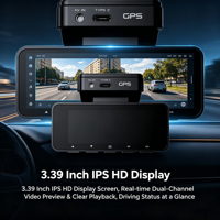 Cámara para Coche VIEVGUARB VS209 con Monitor de Estacionamiento, Grabación en Bucle, Visión Nocturna, Sensor G, Control por Aplicación, 4K UHD, WiFi, GPS, Doble Lente