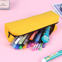 Pochette à crayons promotionnelle de couleur unie, impression de logo personnalisé, pochette à crayons portable avec fermeture éclair, rangement, cadeau pour étudiants, papeterie, lot en vrac