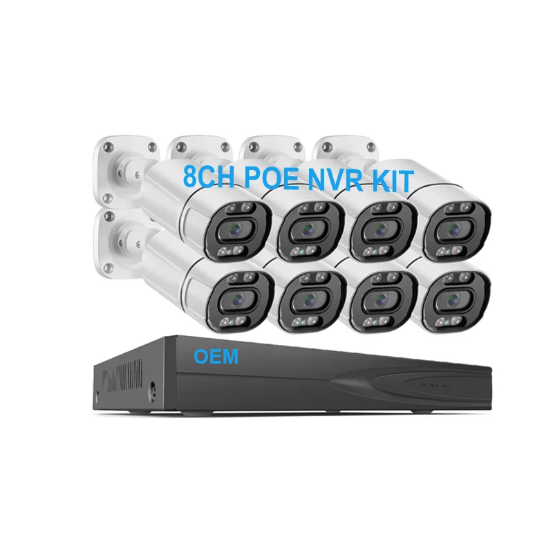 Seetong-Caméra de vidéosurveillance POE H.265 4k 4 8 16 canaux Ai Smart Hd Ip POE Kit Nvr pour la maison 4mp 5mp 8mp Night VISION RJ45 Intérieur CMOS