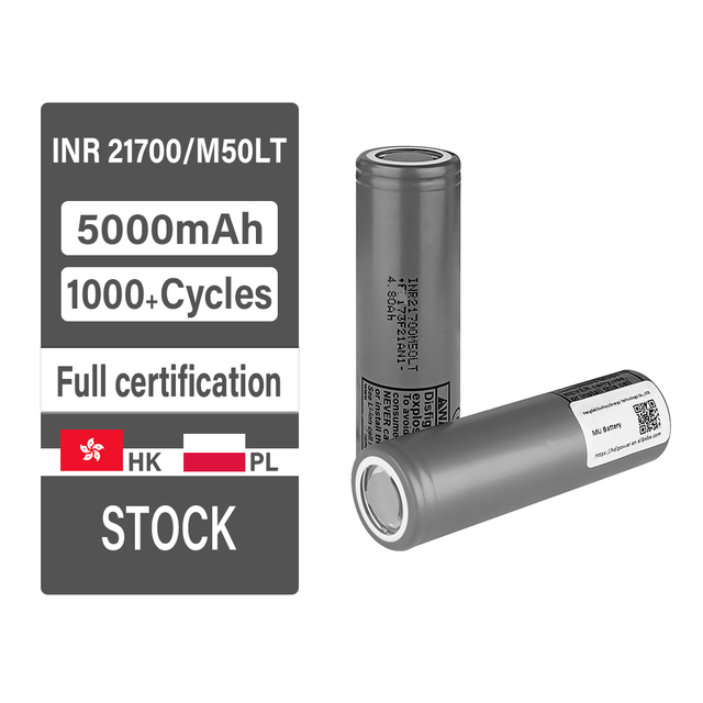100% Korea Original 21700 M50LT 5000mAh Rechargeable Liquid Battery 3.7V 1200 Cycles Low-resistance LiMn2O4 Cathode E-Tool