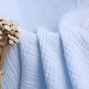 Tissu en <span class=keywords><strong>gaze</strong></span> <span class=keywords><strong>double</strong></span> biologique 100% <span class=keywords><strong>coton</strong></span> froissé, tissu à bulles froissé uni pour robes, pyjamas, chemises pour femmes, vente en gros - Product Image 3