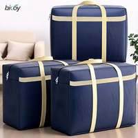 Lot de 3 sacs de déménagement en tissu extra résistants, fermeture éclair robuste, poignées confortables, durables, pliables, écologiques, pour le rangement des vêtements