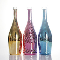 Botella de Whisky de Vidrio Premium Personalizada de 750 ml 700 ml con Etiquetas Metálicas de Peltre para Ron, Ginebra, Whisky y Vodka