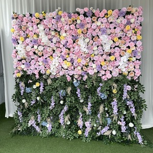 Toile <span class=keywords><strong>de</strong></span> fond murale à dégradé floral, fleurs en soie au toucher réel, décoration <span class=keywords><strong>de</strong></span> mariage à l'église, élégante toile <span class=keywords><strong>de</strong></span> fond <span class=keywords><strong>de</strong></span> rideau <span class=keywords><strong>de</strong></span> fleurs, boutique <span class=keywords><strong>de</strong></span> fleuristes - Product Image 2