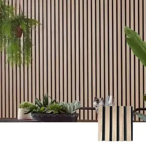 壁パネル天然木壁スラットパネルスモーキーオーク材ベニヤスモーキーオーク材3Dスラット