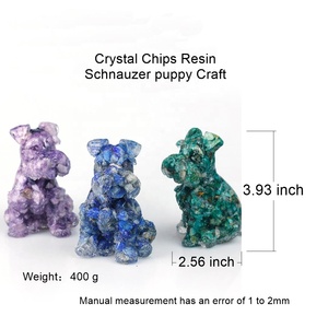 Nieuwe Stijl Natuurlijke Kristal Genezende Energie Amethist Steen Schnauzer Puppy-Vormige Epoxyhars Kristallen Chips Ambachten Mascotte Voor Dec - Product Image 2